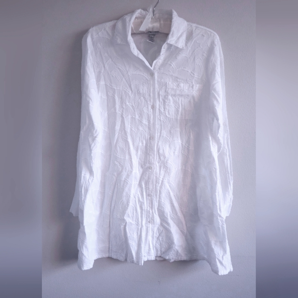 Tommy Bahama White Cotton Shirt Size S